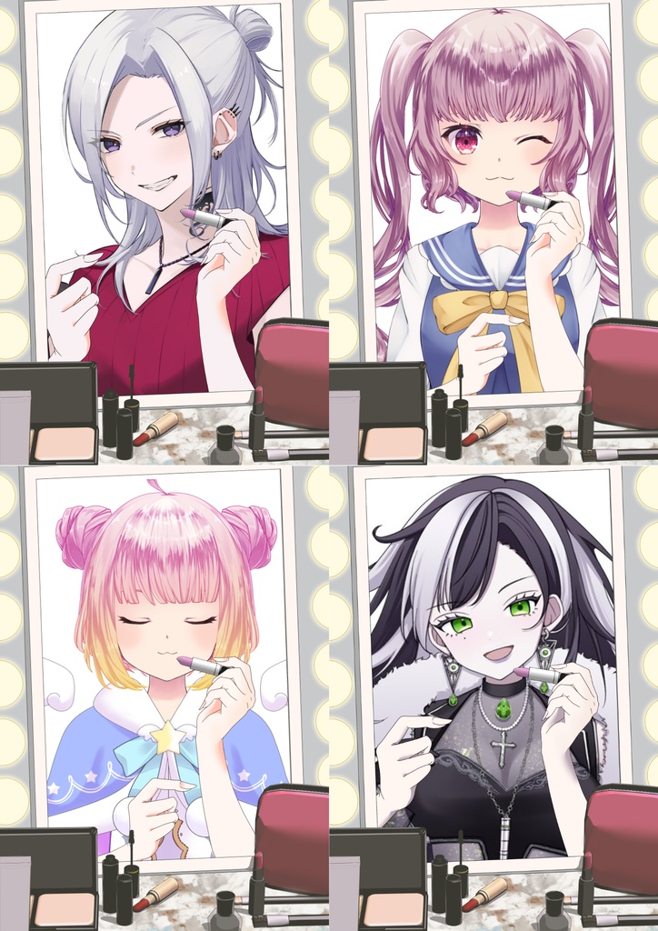 【フリー素材】メイク中の手素材