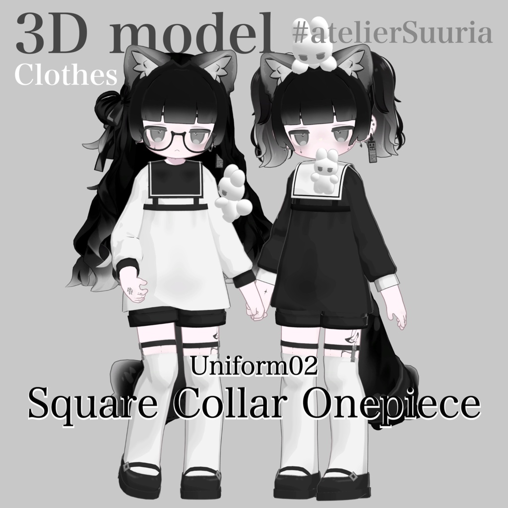 Uniform02 Square Collar Onepiece for MameFriends #atelierSuuria