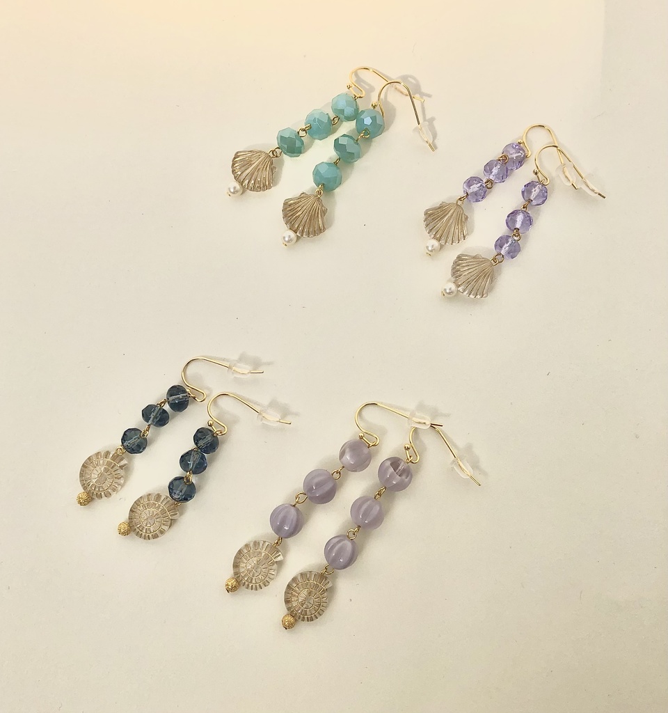 ゆらゆら貝がらピアス