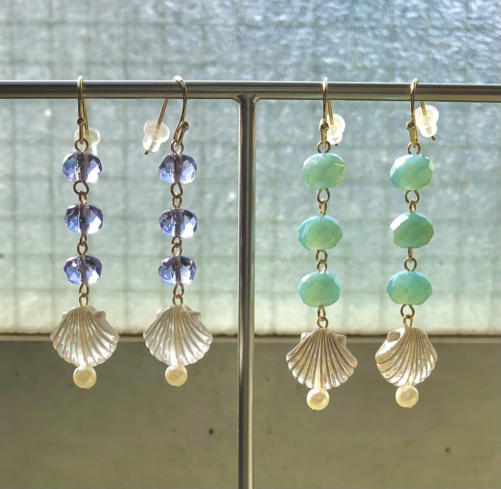 ゆらゆら貝がらピアス