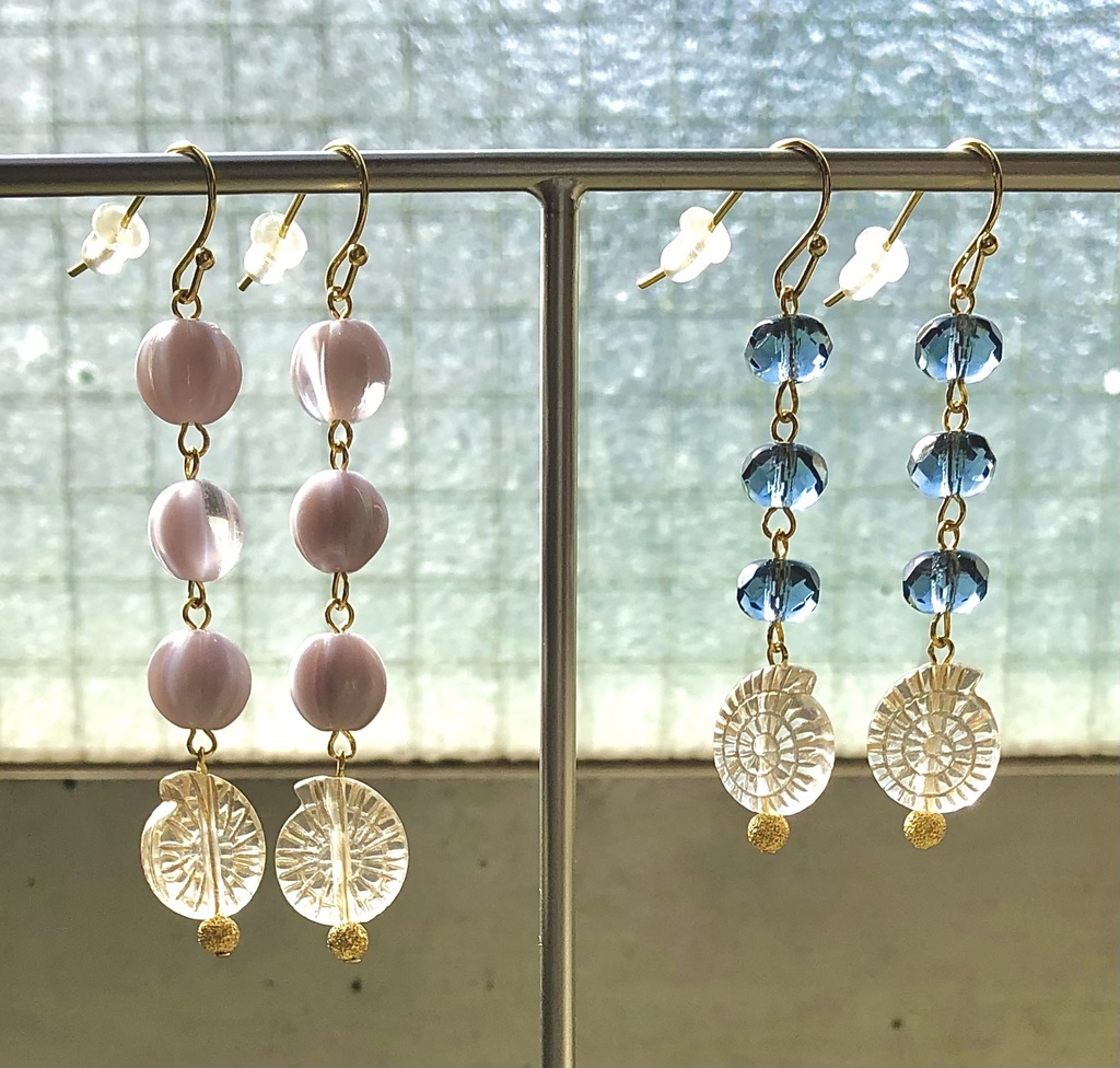 ゆらゆら貝がらピアス