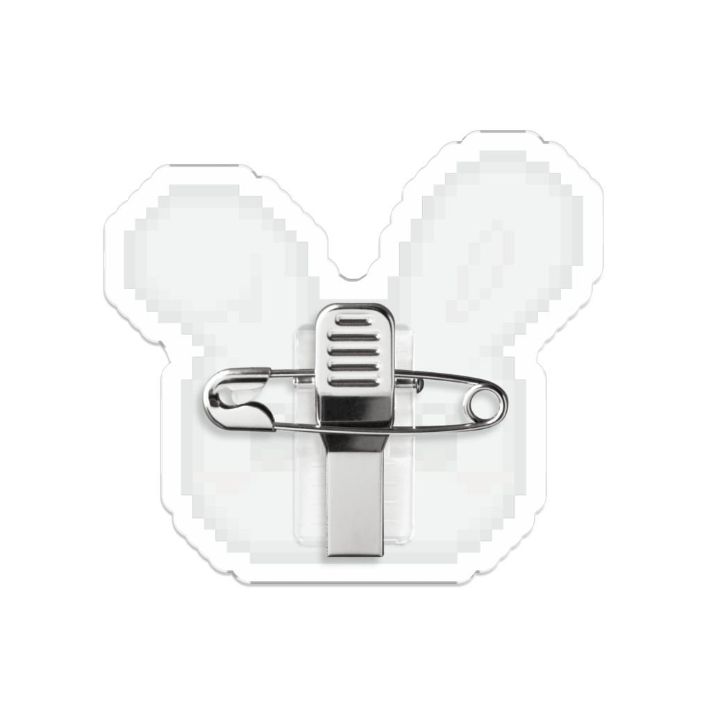 アクリルバッジ-ドット吐血うさぎちゃん