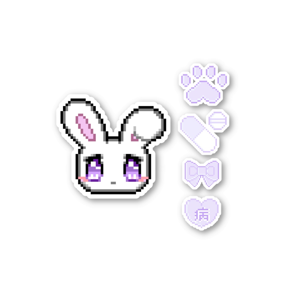 【再入荷未定】自宅通販💜スマホサイズ シール5枚セット-紫B