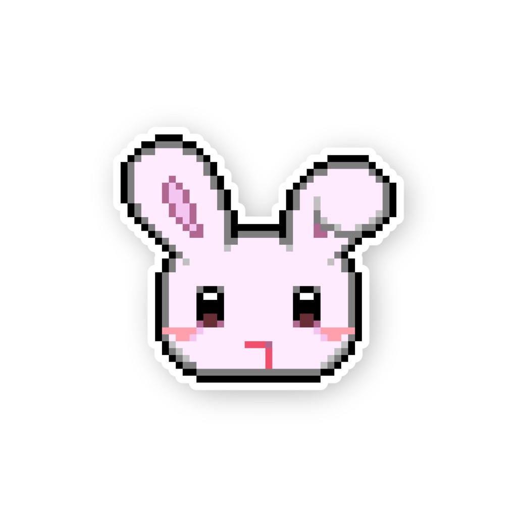 自宅通販💜【6枚セット】ドット吐血うさぎちゃんシール