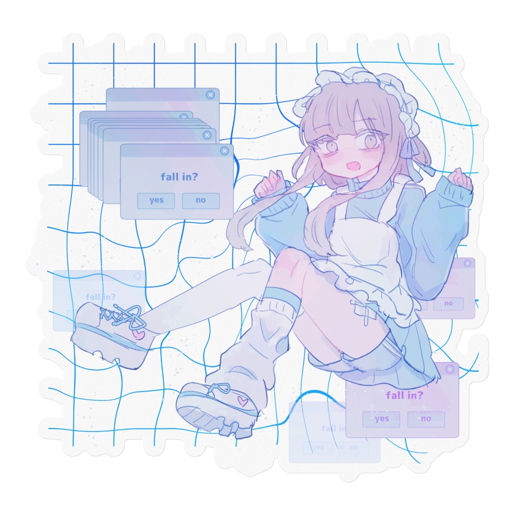 【2サイズ】fall in clearステッカー