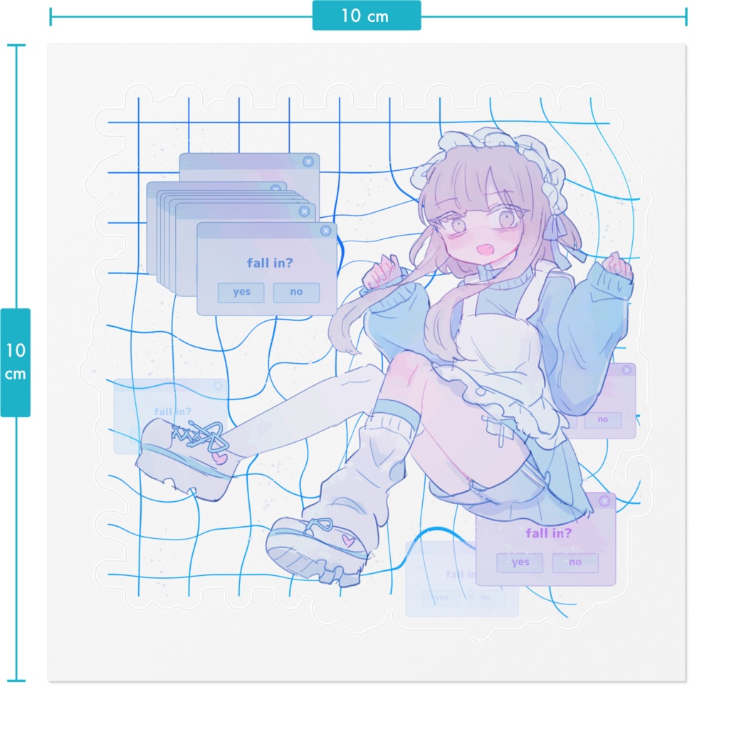 【2サイズ】fall in clearステッカー