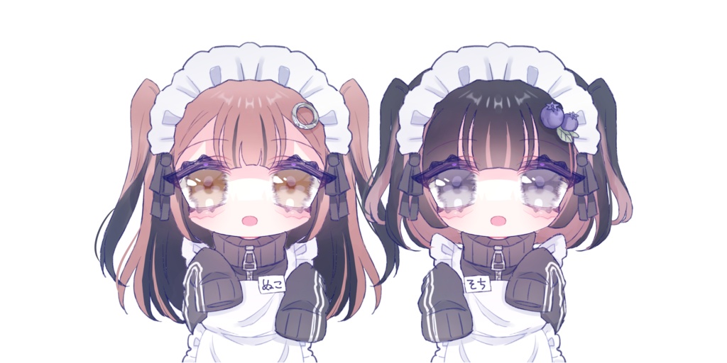 【量産依頼】ジャージメイドの可愛い女の子・男の子 アイコン依頼 アイコン制作 透過差分あり