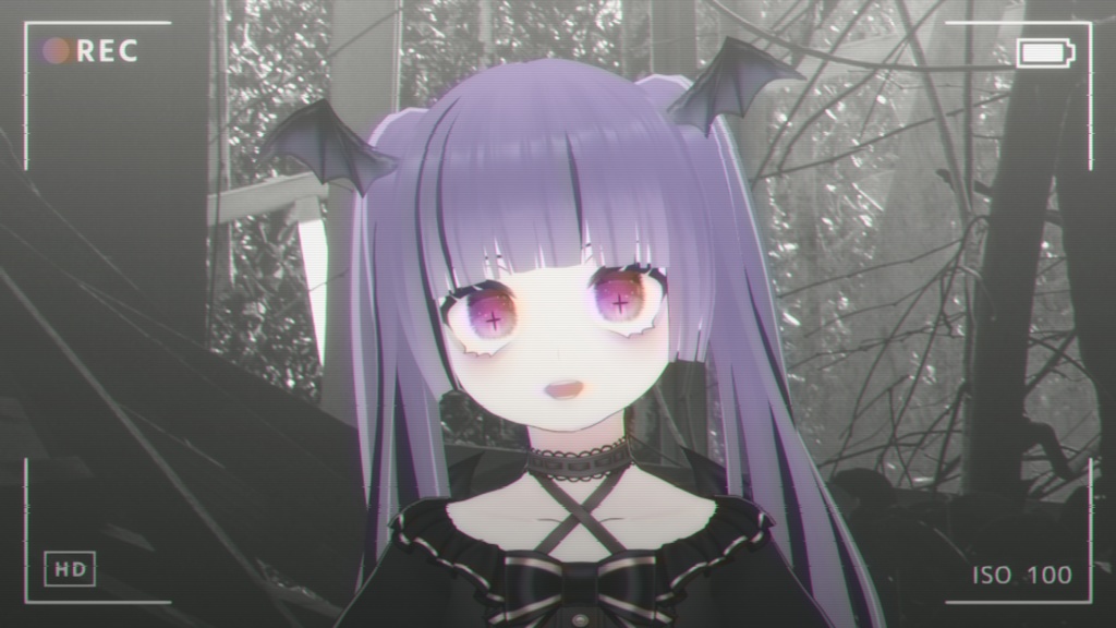 【無料版】悪魔の羽 髪製 アクセサリー 黒 Mサイズ【ハロウィン デビル VRoid正式版 髪飾り】