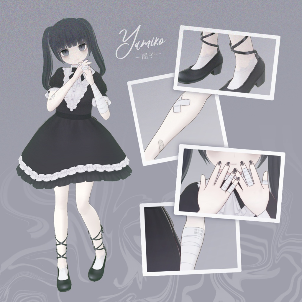 【オリジナル3Dモデル】闇子【VRM / VRoidファイルつきあり cluster NEOKET 対応 VRoid正式版】