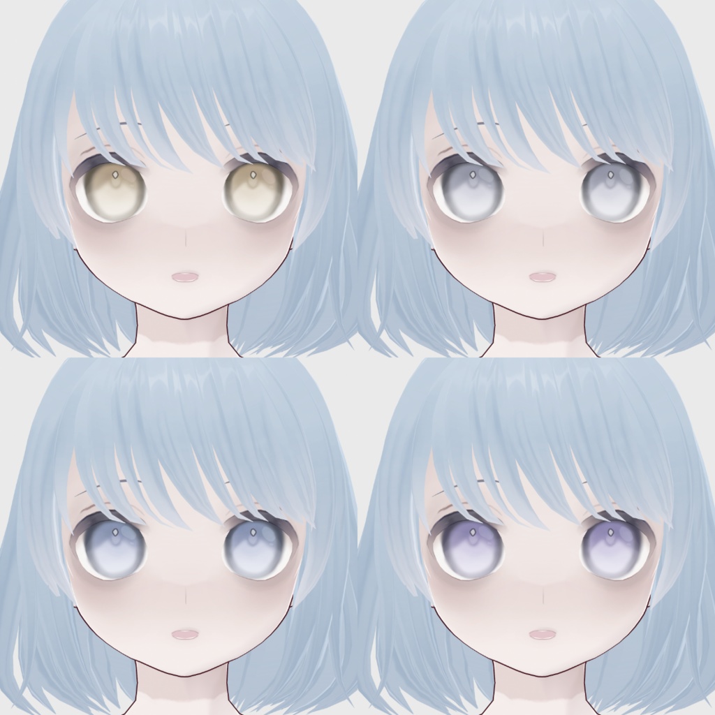 【8色+オッドアイ】つやめきニュアンスアイテクスチャ【VRoid正式版 目 瞳テクスチャ 綺麗 / PSDファイル版あり】