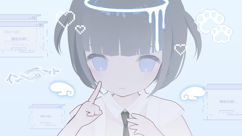 【57種】配信者・VTuber向け天使界隈系フリー素材(透過スタンプ・透過パターン・背景)セット【無料配布 フリー素材 イラスト素材 VTuber素材】