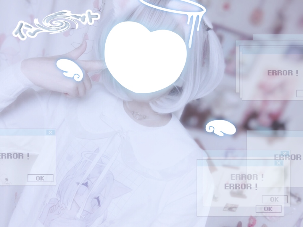 【57種】配信者・VTuber向け天使界隈系フリー素材(透過スタンプ・透過パターン・背景)セット【無料配布 フリー素材 イラスト素材 VTuber素材】