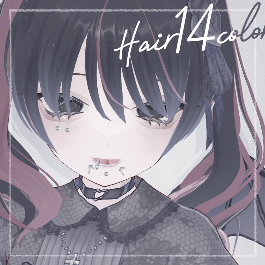 【アップデート!14色】誰でも簡単!メッシュヘアテクスチャ くすみカラー【VRoid正式版 髪テクスチャ】