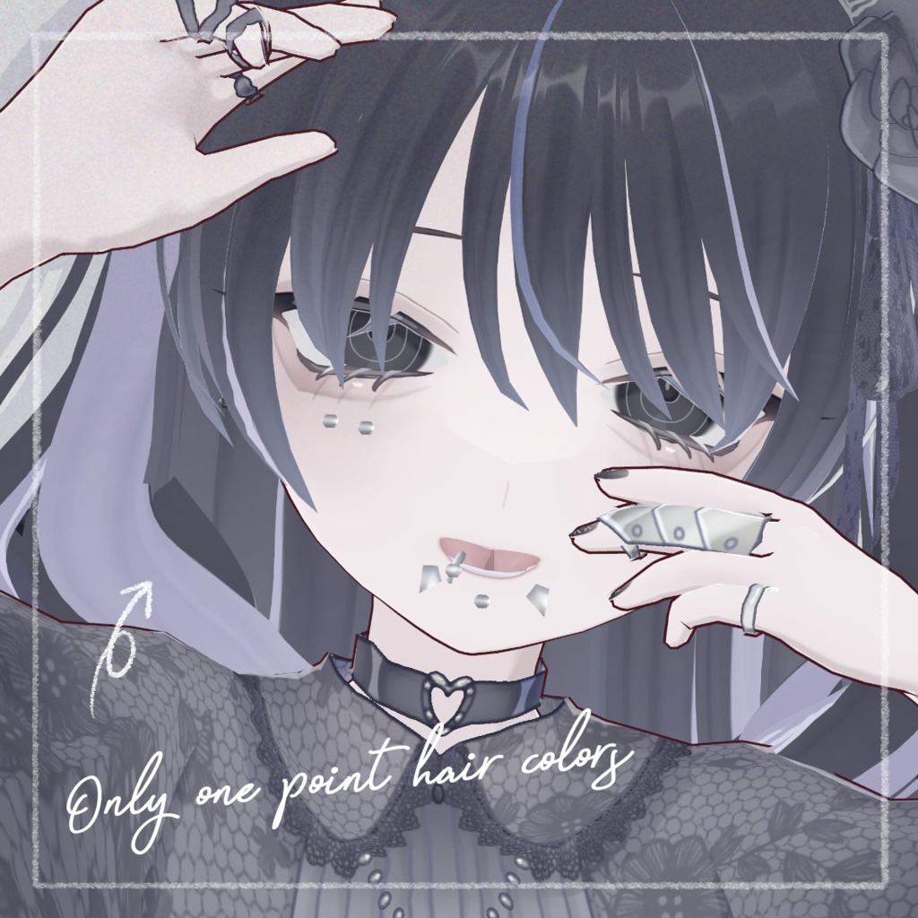 【アップデート!14色】誰でも簡単!メッシュヘアテクスチャ くすみカラー【VRoid正式版 髪テクスチャ】