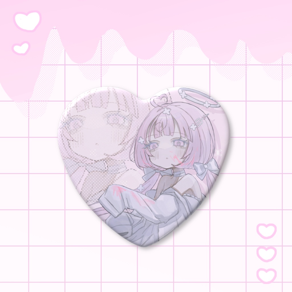 【二次創作】てんしさまハート缶バッジ【うーのんふぇす2】