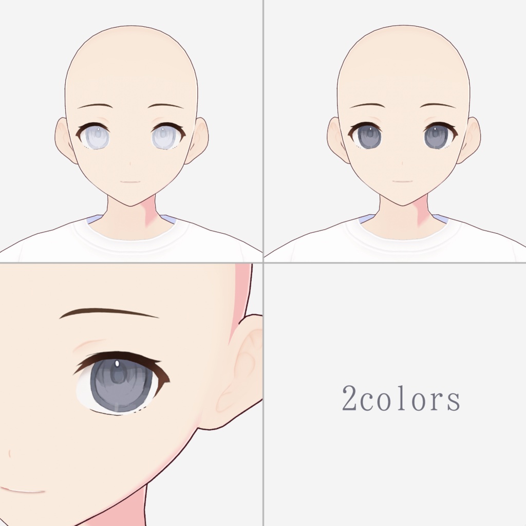 【白 黒】ペールアイテクスチャ【VRoid 目 瞳テクスチャ】
