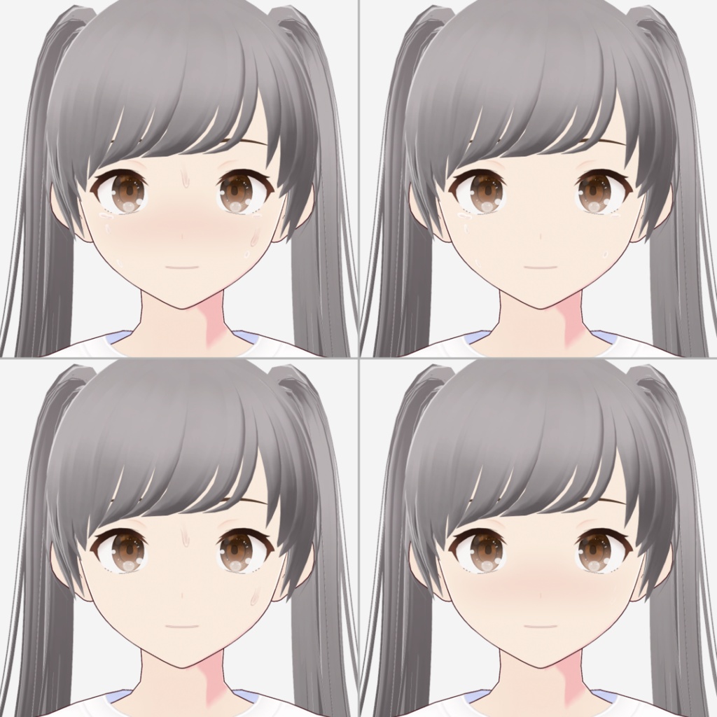 キュートな涙・汗・赤面テクスチャセット【VRoid】