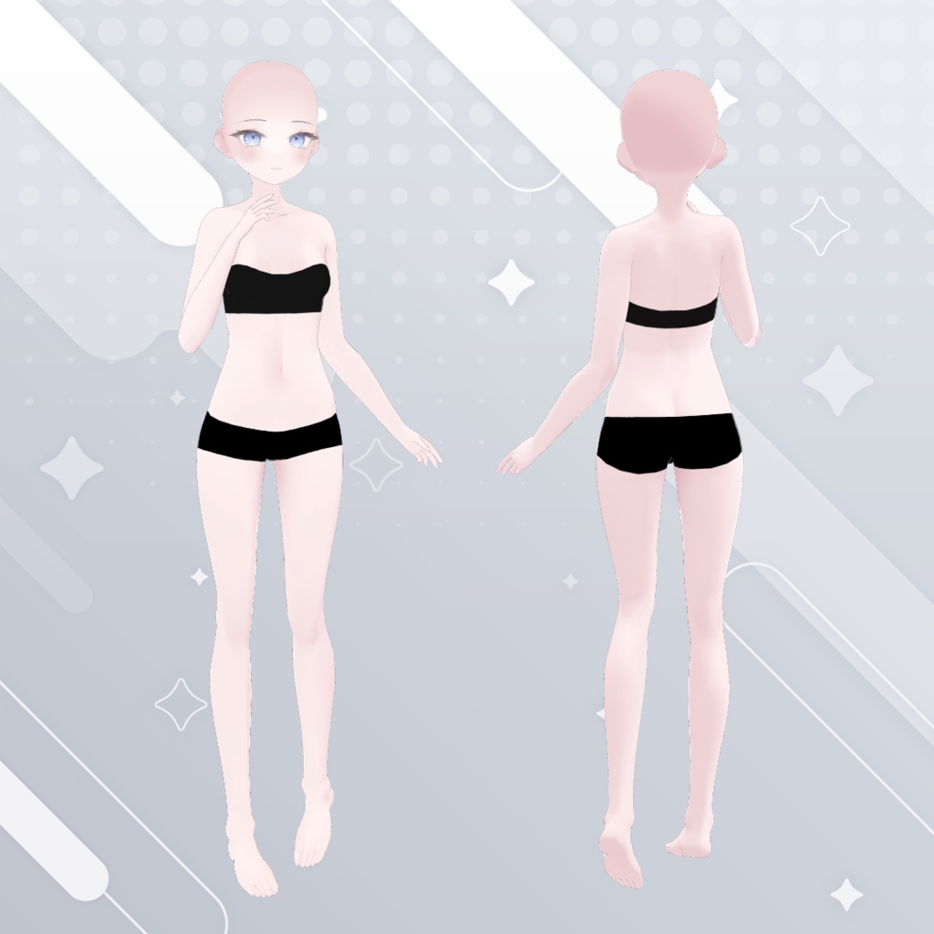 【素体モデル】セラ -Serra-【VRoid オリジナル3Dモデル カスタム用 女の子 巨乳版あり 中性 男の子対応】
