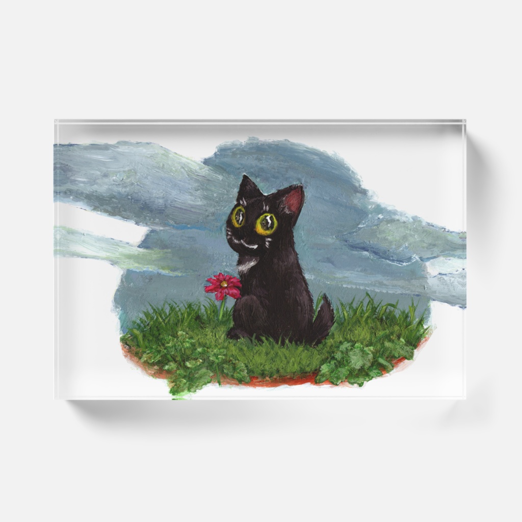 アクリルブロック「野原の一輪」