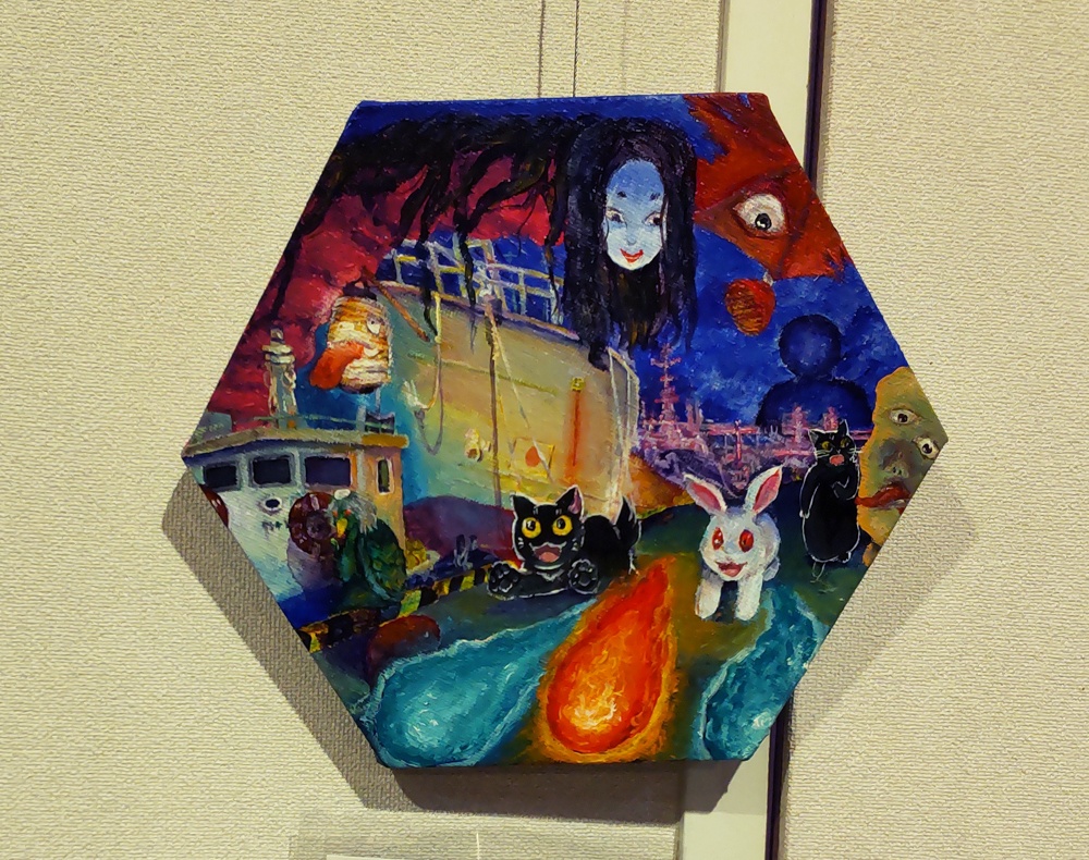 六角形キャンバス絵画「境港」