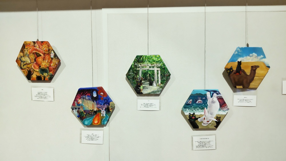 六角形キャンバス絵画「境港」