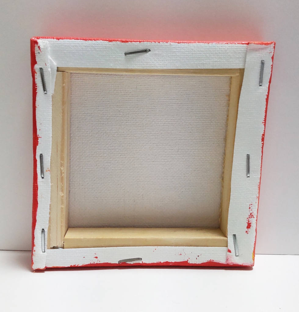 アクリル画 秋マンボウ(ミニキャンバス 10×10cm)イーゼルつき