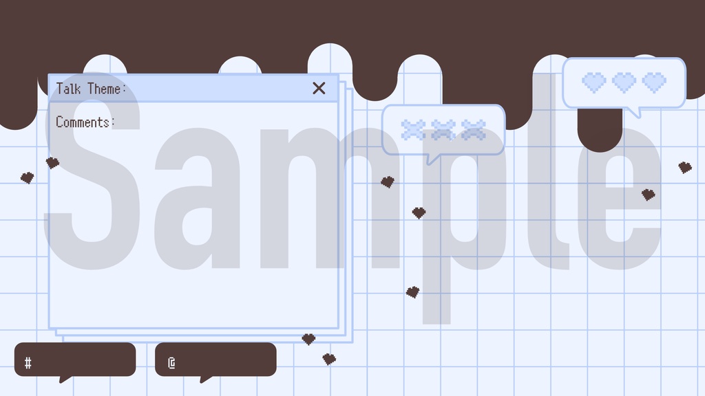 【配信背景素材】バレンタインモチーフ4点セット