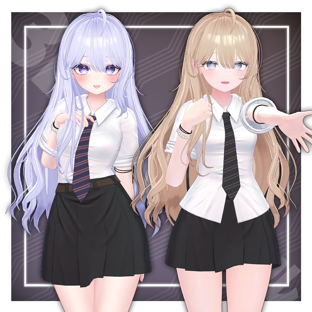 【3Dヘアモデル】 ポイントロングウェーブヘア Point long wave hair
