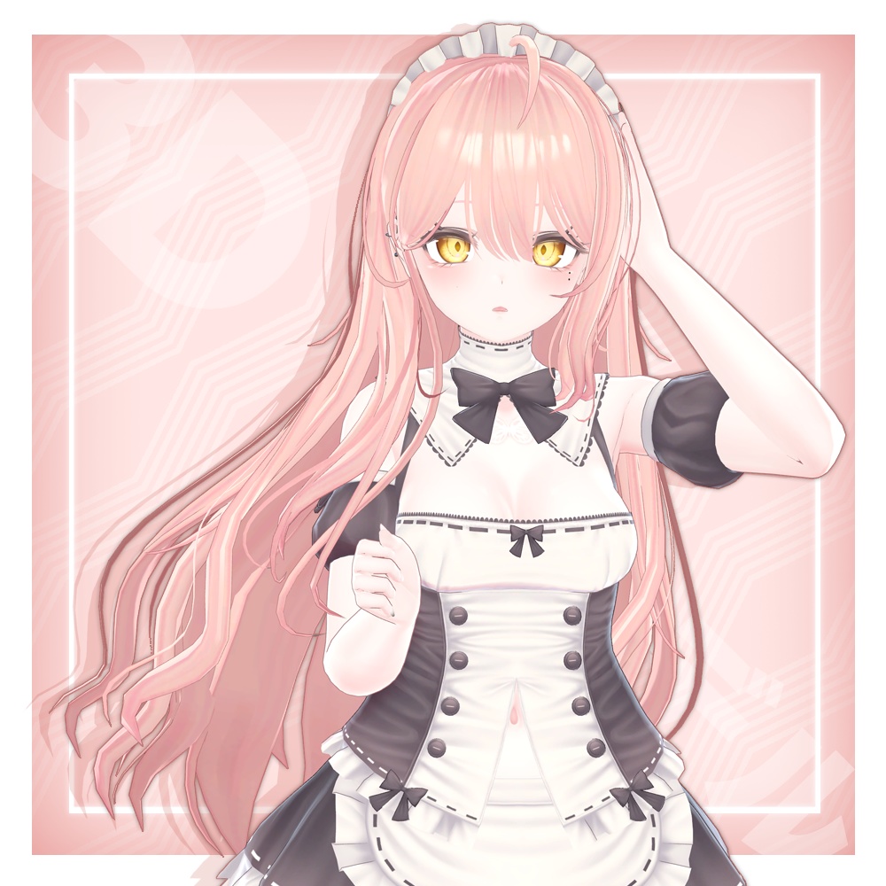 【3Dヘアモデル】 ポイントロングウェーブヘア Point long wave hair