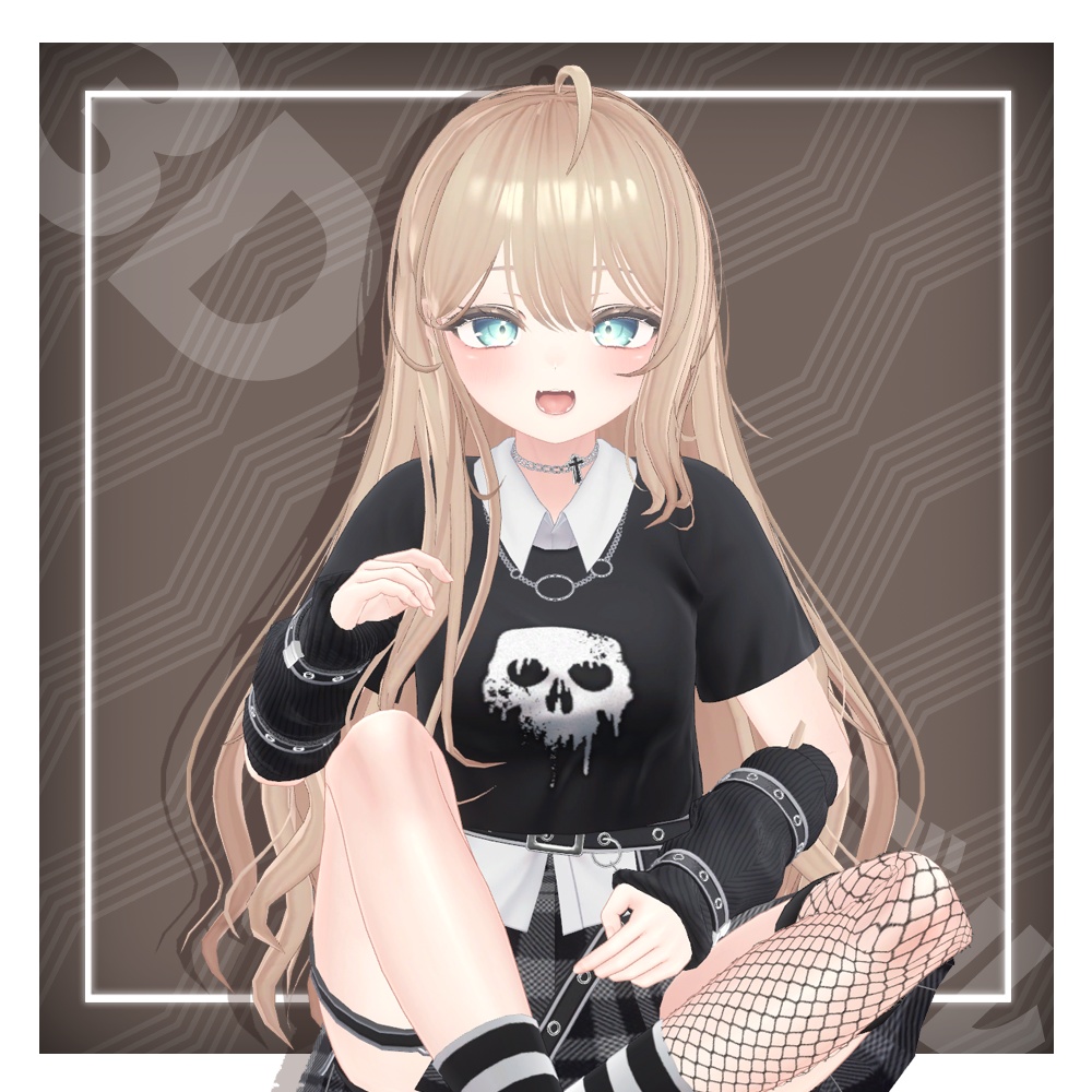 【3Dヘアモデル】 ポイントロングウェーブヘア Point long wave hair