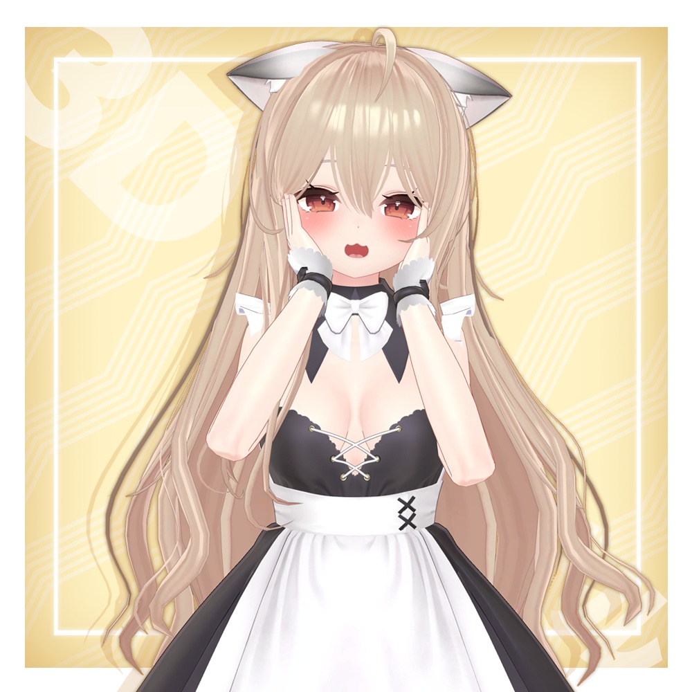 【3Dヘアモデル】 ポイントロングウェーブヘア Point long wave hair