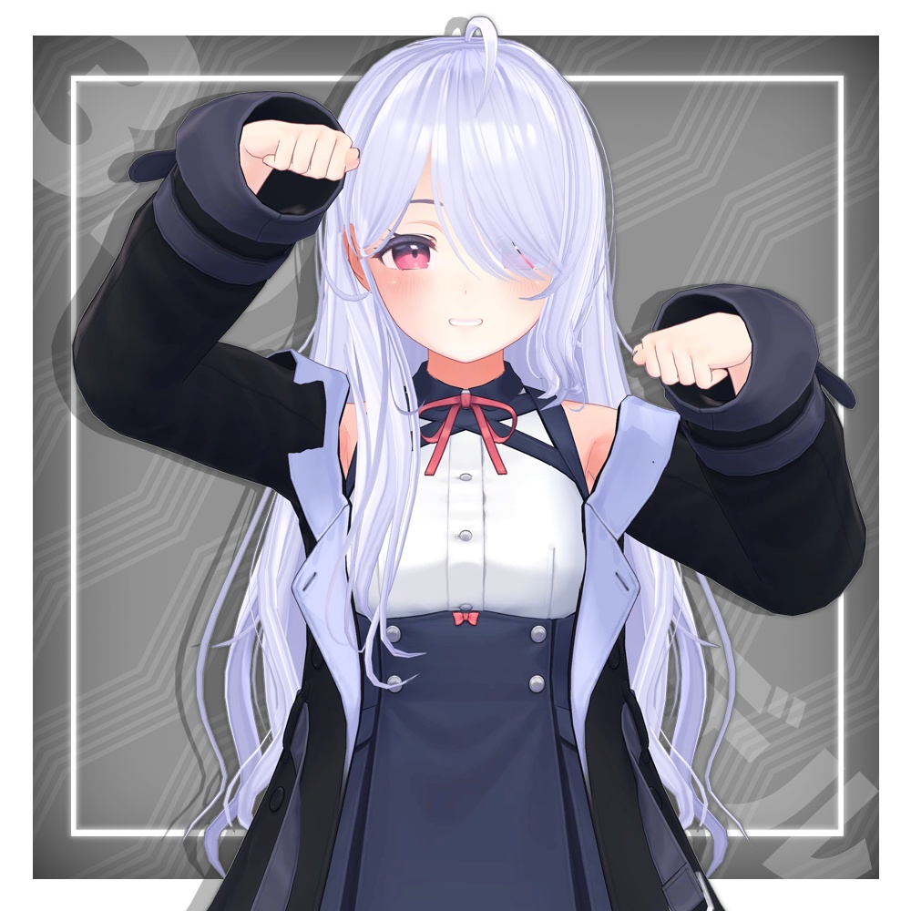 【3Dヘアモデル】 ポイントロングウェーブヘア Point long wave hair