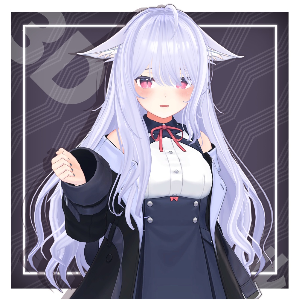 【3Dヘアモデル】 ポイントロングウェーブヘア Point long wave hair