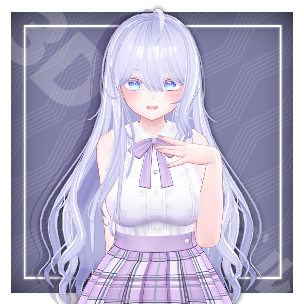 【3Dヘアモデル】 ポイントロングウェーブヘア Point long wave hair