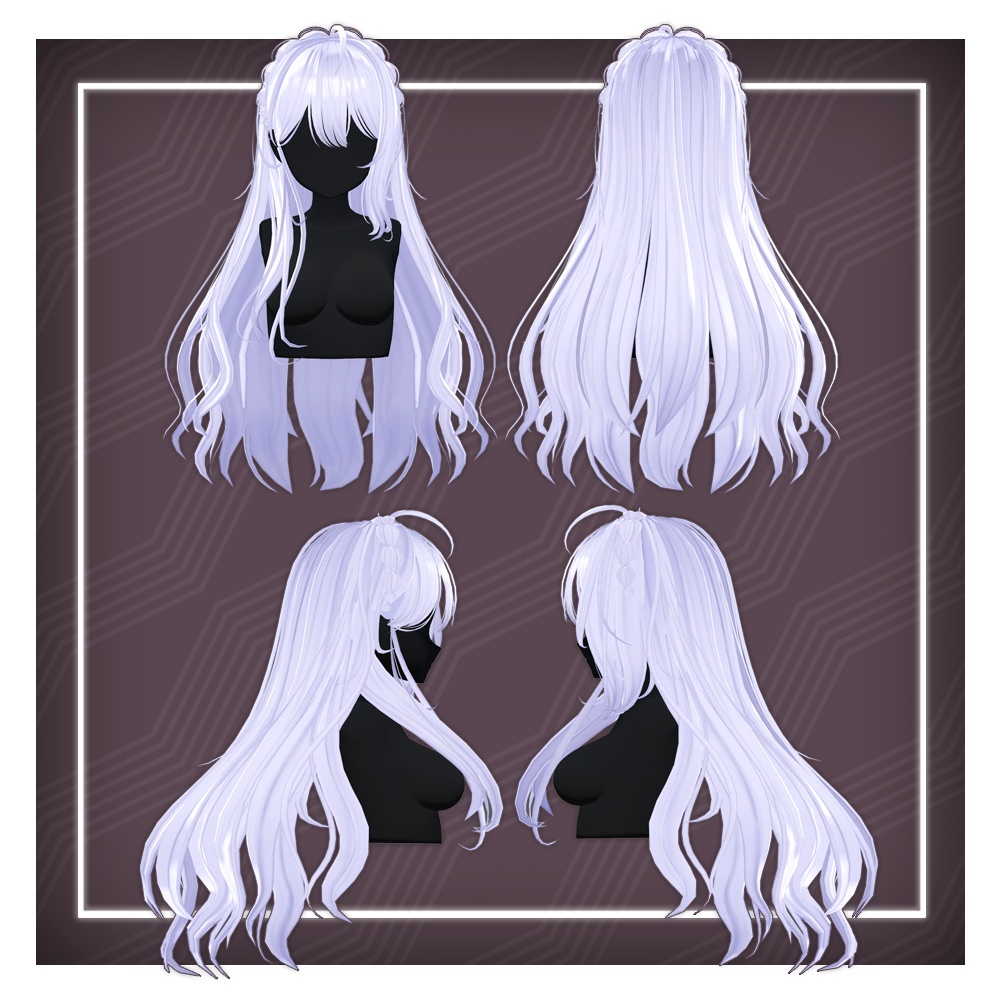 【3Dヘアモデル】 ポイントロングウェーブヘア Point long wave hair