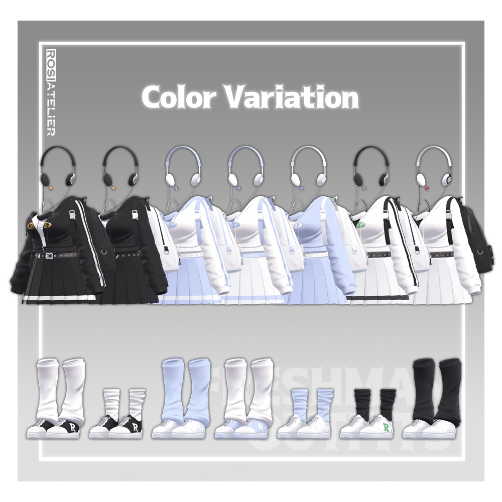 【3D衣装モデル】 Freshman Outfits (for maya)