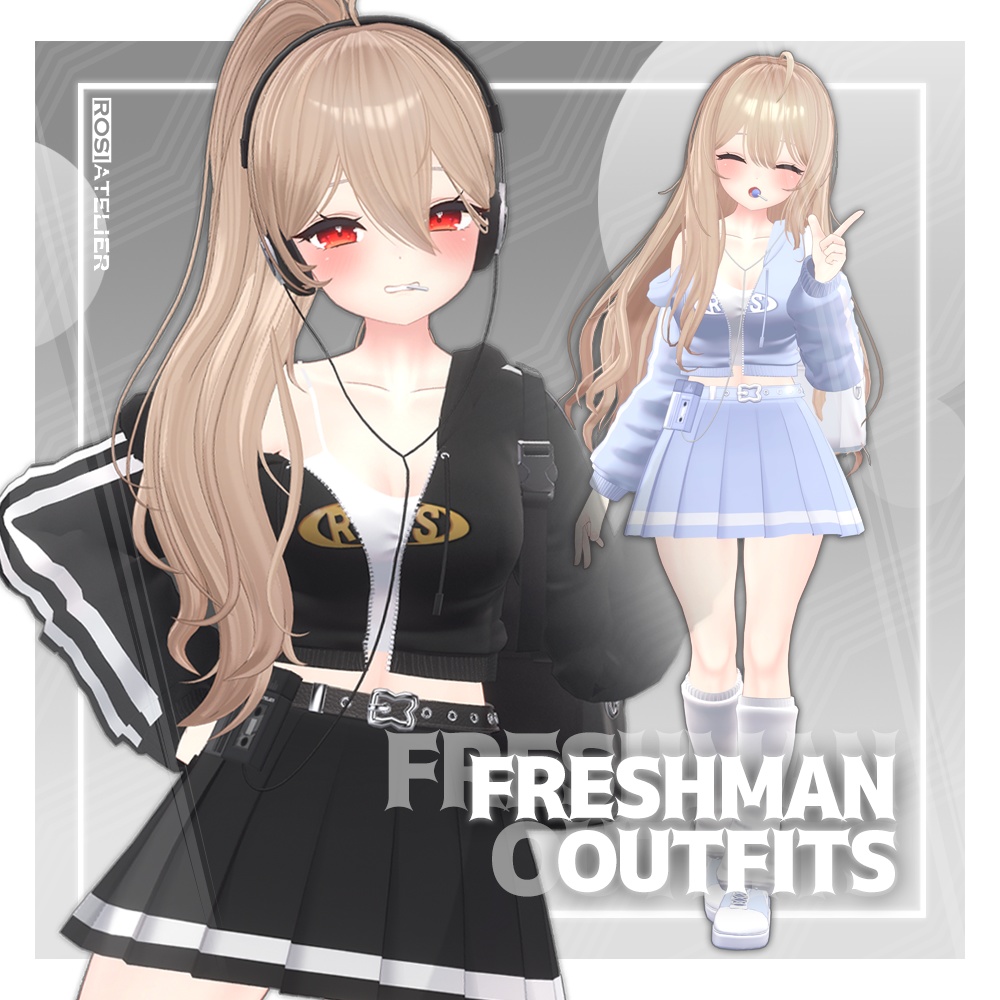 【3D衣装モデル】 Freshman Outfits (for maya)