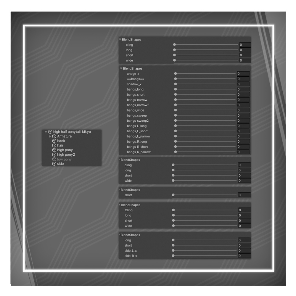 【3Dヘアモデル】 ハイハーフ ポニーテール High half ponytail