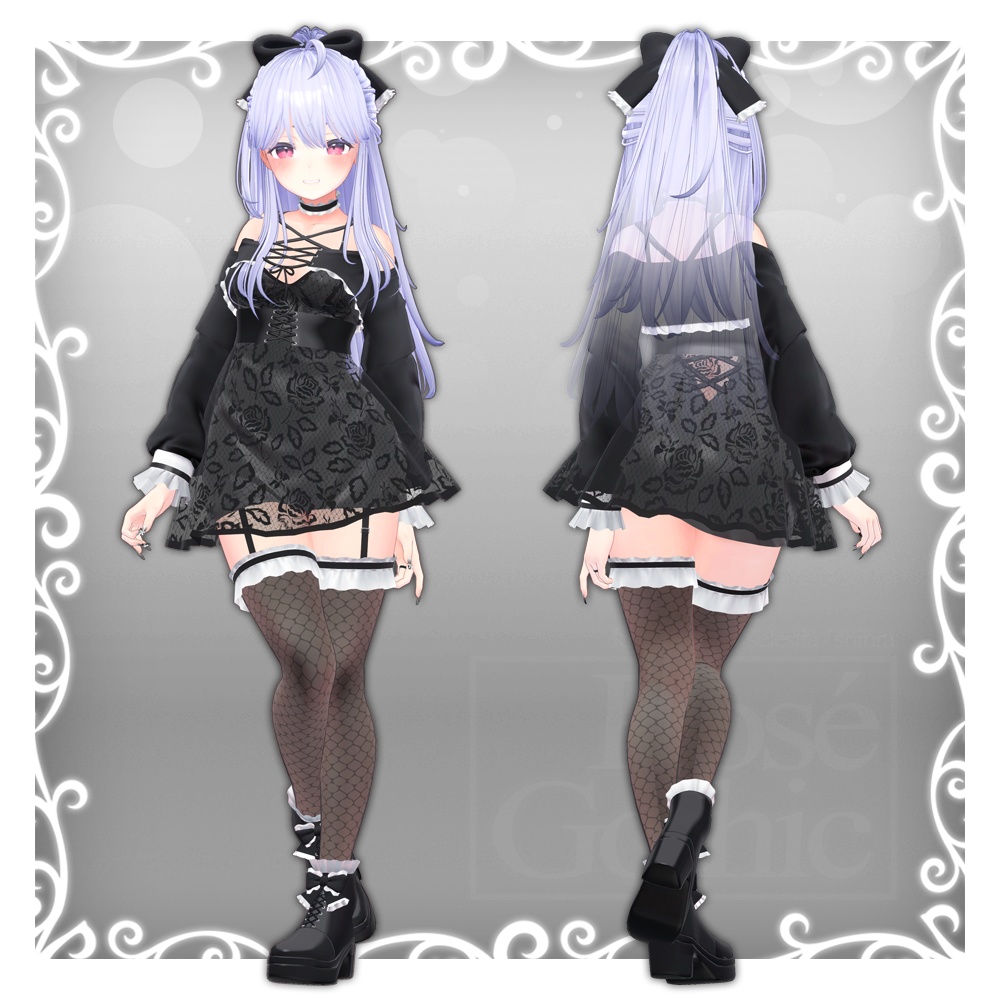 【3D衣装モデル】 Rosé gothic (for Moe, Shinra, Kikyo, Selestia)