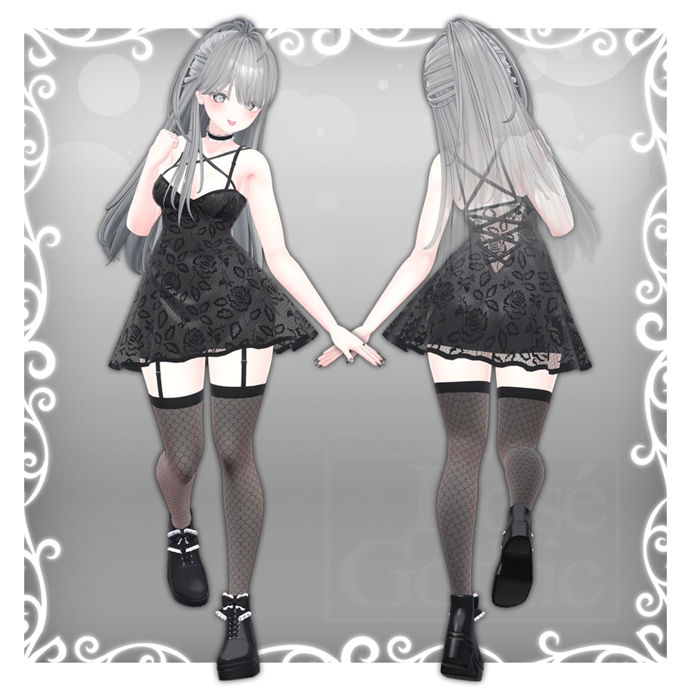 【3D衣装モデル】 Rosé gothic (for Moe, Shinra, Kikyo, Selestia)