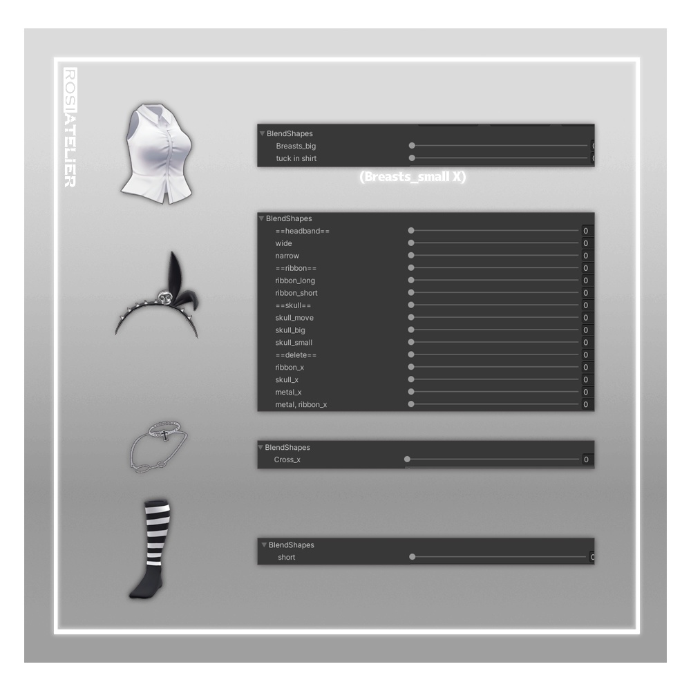 【3D衣装モデル】 Punky rock star (for Moe, Manuka)