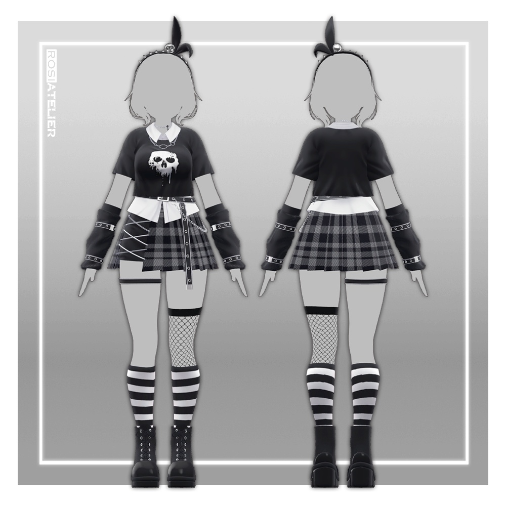 【3D衣装モデル】 Punky rock star (for Moe, Manuka)