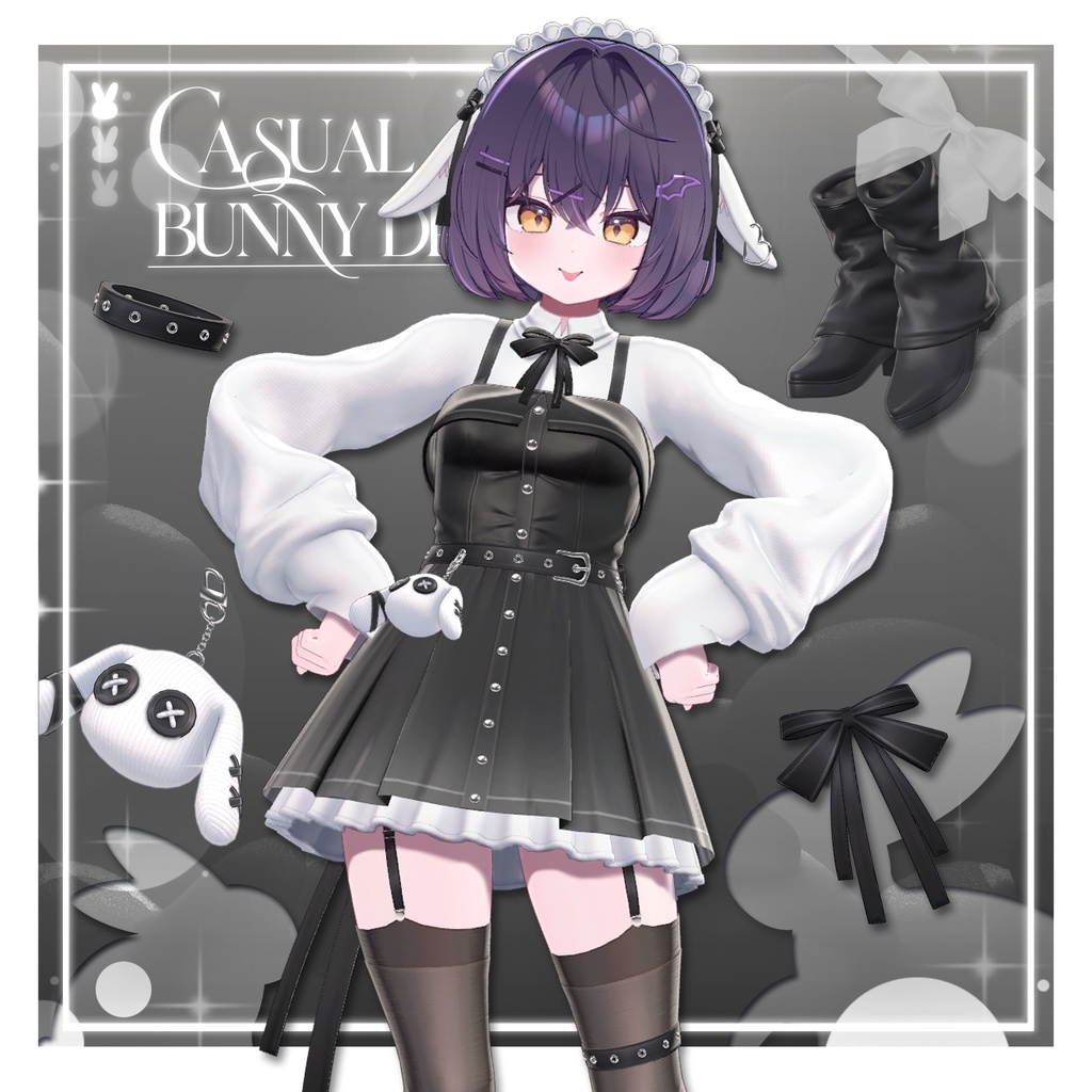 【9アバター対応】 Casual bunny dress