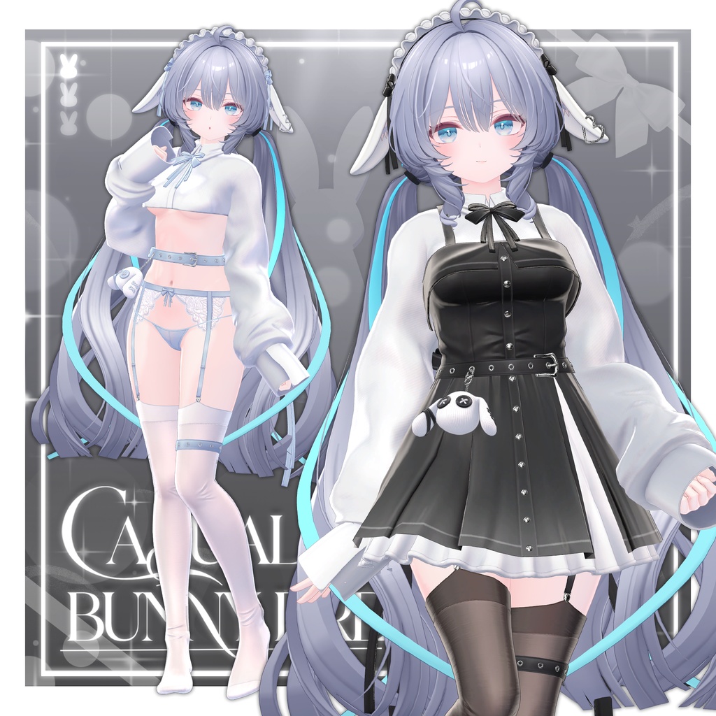 【9アバター対応】 Casual bunny dress 🐰ラムネ追加対応記念セール🐰