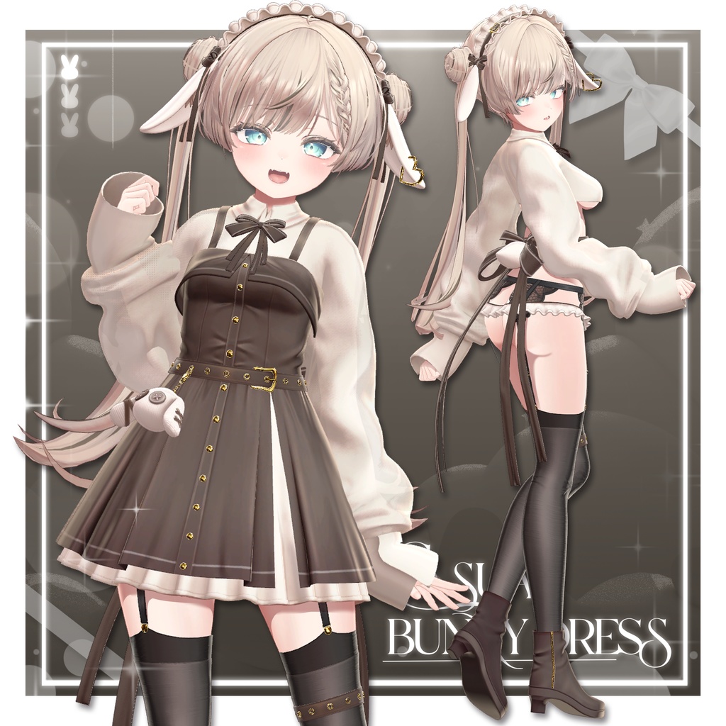 【9アバター対応】 Casual bunny dress