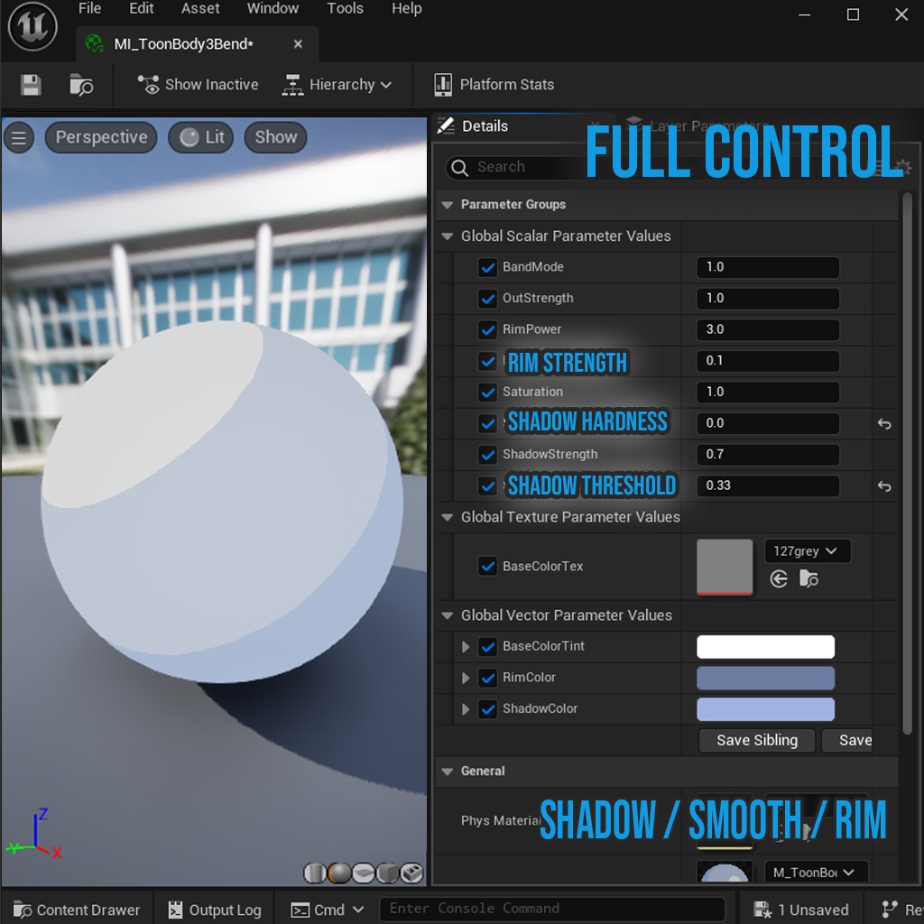 UE5 Toon Outline + 2/3 Band Shader