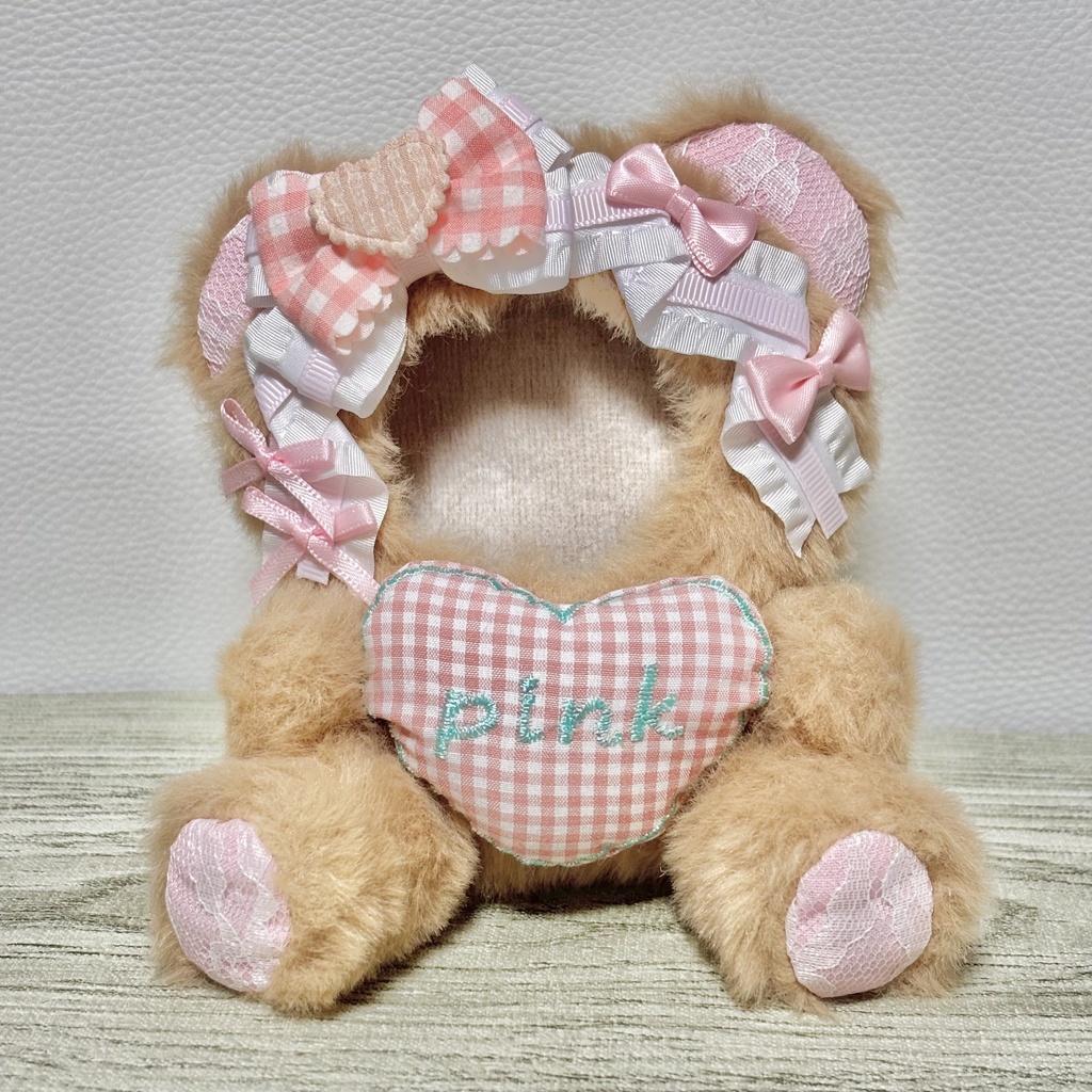 ♡おすわりぬい服♡10cm/ぱぺっとサイズ ピンク くま