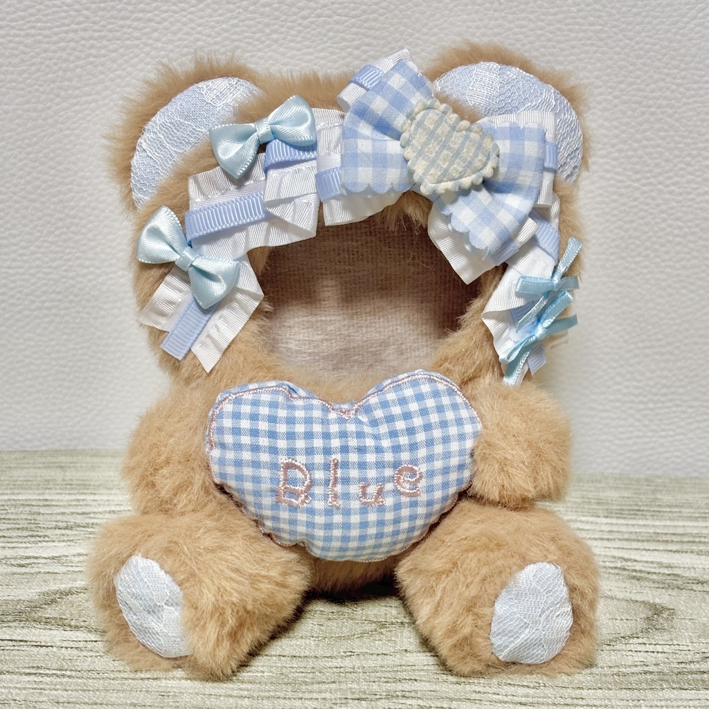 ♡おすわりぬい服♡10cm/ぱぺっとサイズ ブルー くま