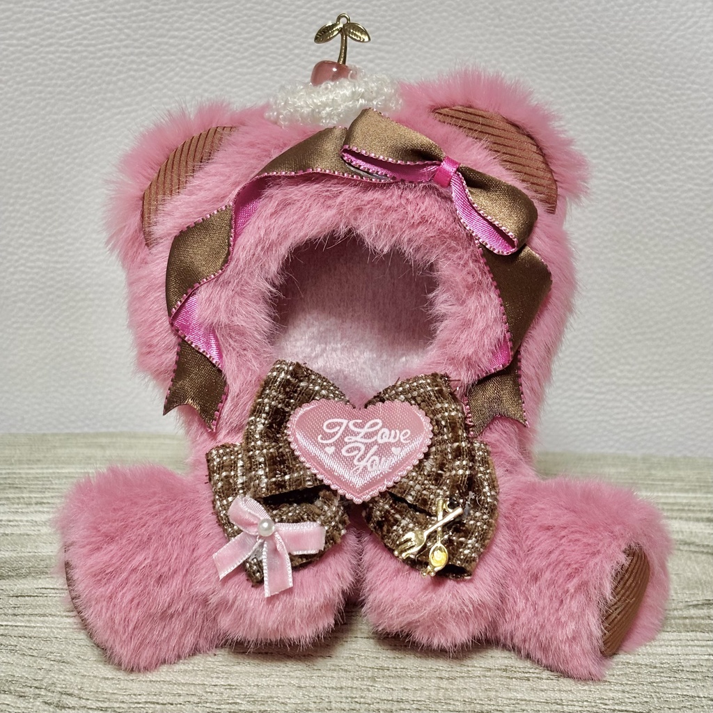 ♡おすわりぬい服♡10cm/ぱぺっとサイズ ピンク くま