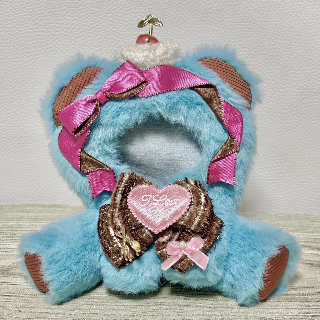 ♡おすわりぬい服♡10cm/ぱぺっとサイズ ブルーグリーン くま